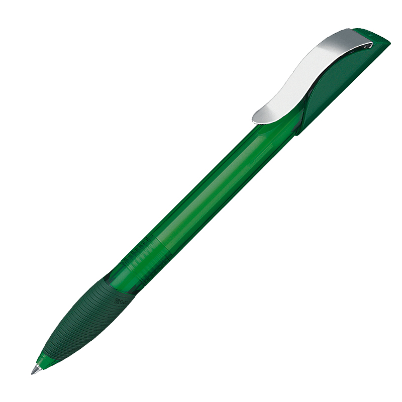 Ручка шариковая Hattrix Clear Soft grip Clip Metal
