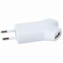 Сетевое зарядное устройство Uniscend Dual USB, белое